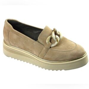 Softwaves Sahara Tan Suede Platform Loafer Shoes Size 37 US 7